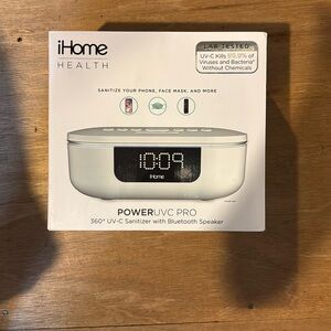 iHome Health UV-C Sanitizer Machine with Clock and Bluetooth Speaker